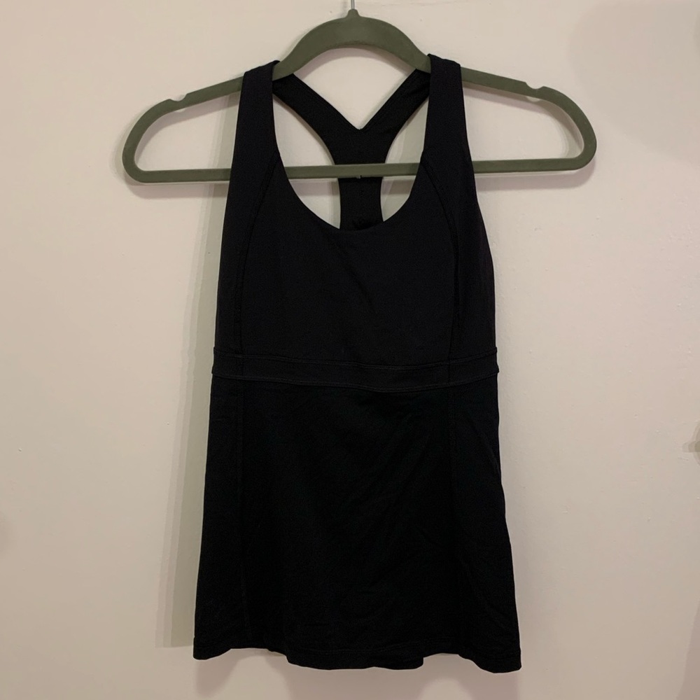 Black lululemon racerback tank top, size 6